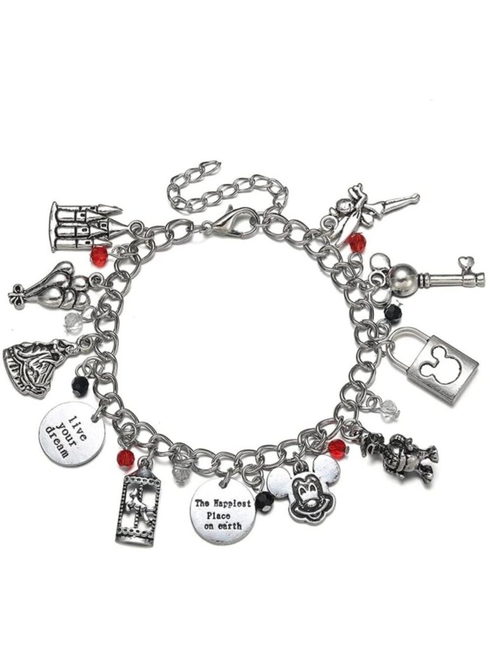 Trendy Adjustable Gold & Silver Charm Bracelet for Women - Movie-Themed Jewelry